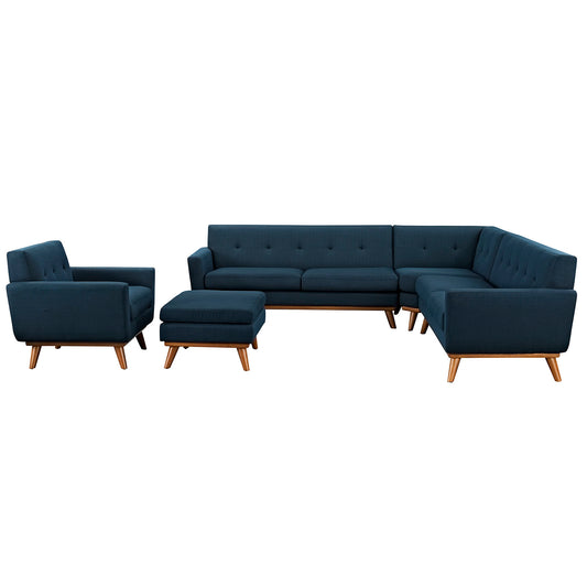Modway Outlet Engage 5 Piece Sectional Sofa by Modway  Living Room Furniture Azure - EEI-2186-AZU-SET