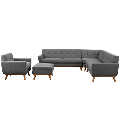 Modway Outlet Engage 5 Piece Sectional Sofa by Modway  Living Room Furniture Gray - EEI-2186-DOR-SET