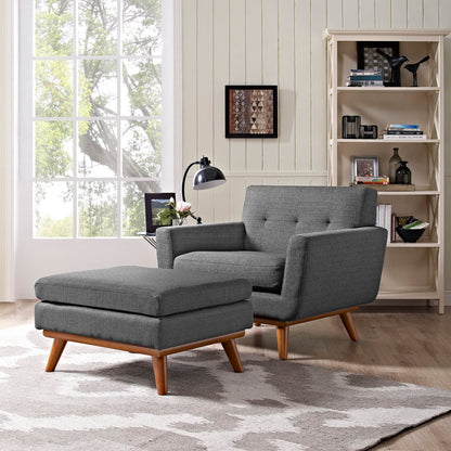 Modway - Engage 2 Piece Armchair and Ottoman by Modway  Living Room Sofas and Armchairs Gray - EEI-2187-DOR-SET