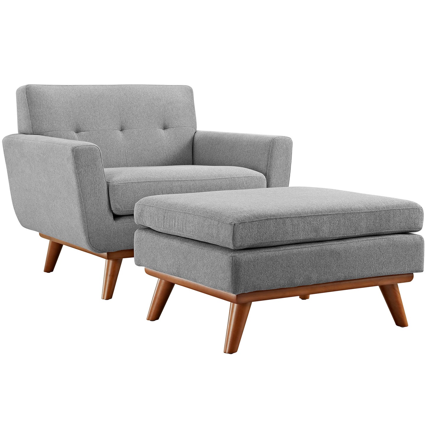 Modway - Engage 2 Piece Armchair and Ottoman by Modway  Living Room Sofas and Armchairs Gray - EEI-2187-GRY-SET