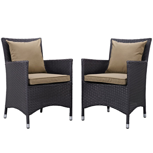 Modway Outlet Convene 2 Piece Outdoor Patio Dining Set by Modway  Outdoor Furniture Furniture Espresso Mocha - EEI-2188-EXP-MOC-SET