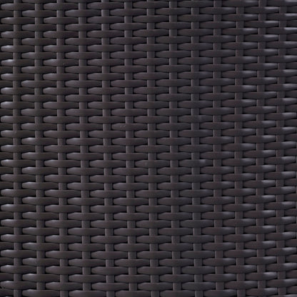 Dark brown woven rattan wicker texture, close-up pattern for an outdoor patio dining set.