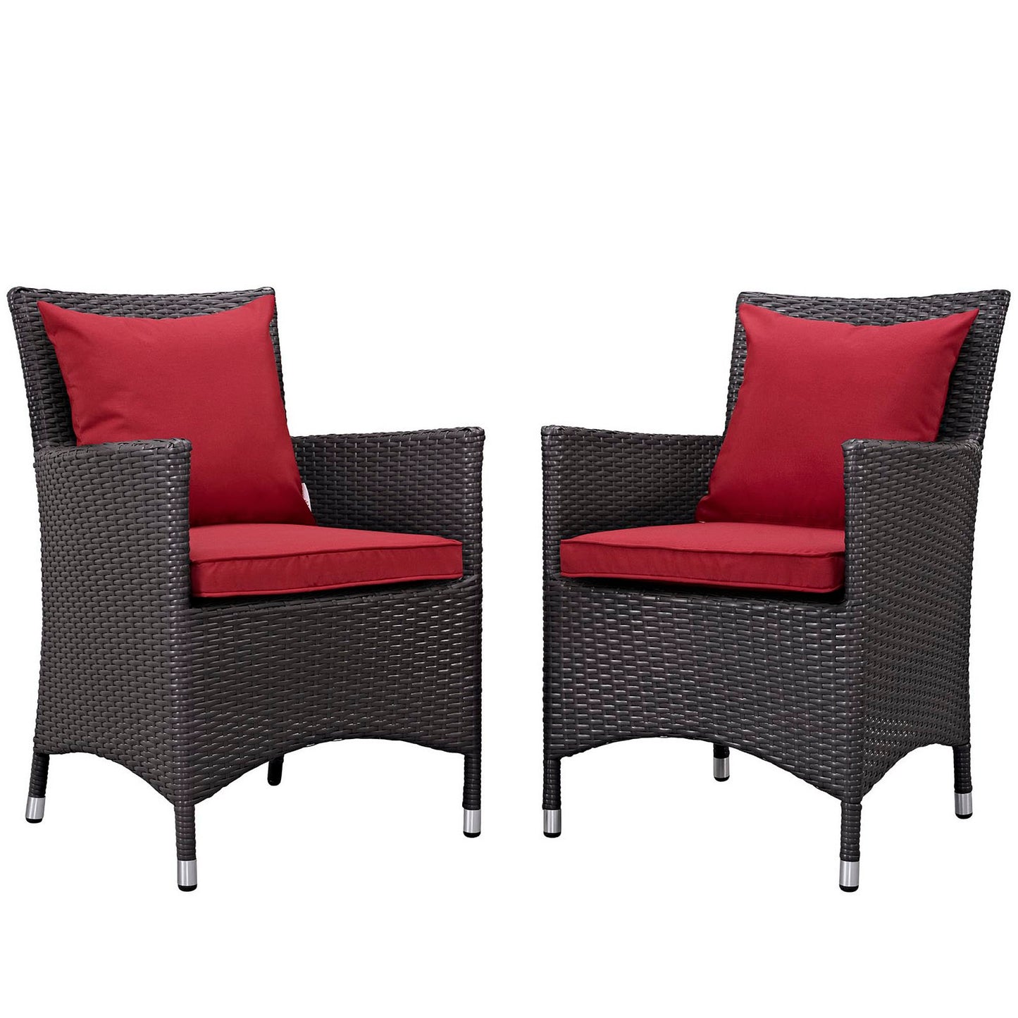 Modway Outlet Convene 2 Piece Outdoor Patio Dining Set by Modway  Outdoor Furniture Furniture Espresso Red - EEI-2188-EXP-RED-SET
