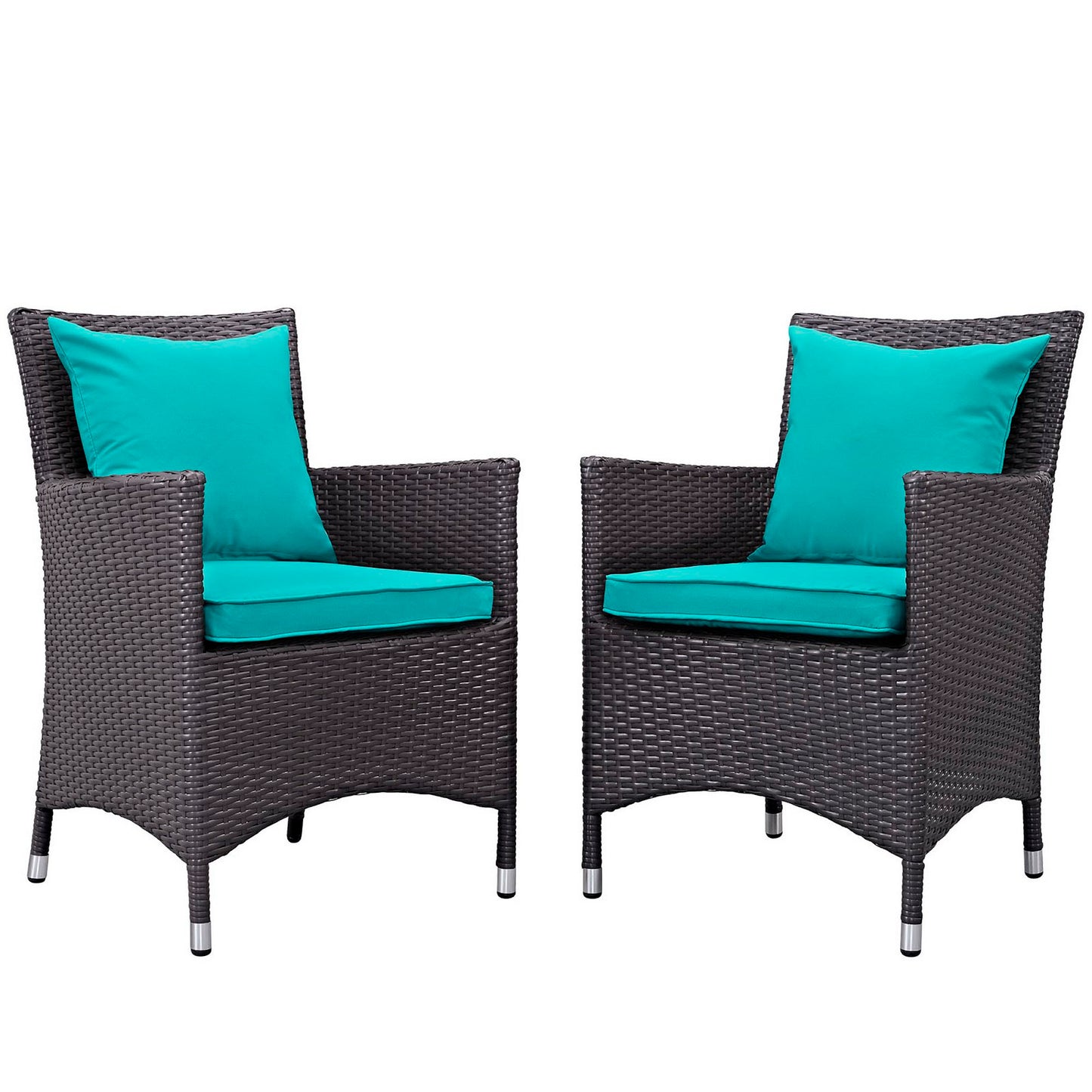 Modway Outlet Convene 2 Piece Outdoor Patio Dining Set by Modway  Outdoor Furniture Furniture Espresso Turquoise - EEI-2188-EXP-TRQ-SET