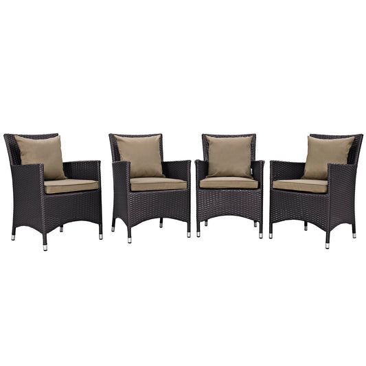 Modway Outlet Convene 4 Piece Outdoor Patio Dining Set by Modway  Outdoor Furniture Furniture Espresso Mocha - EEI-2190-EXP-MOC-SET