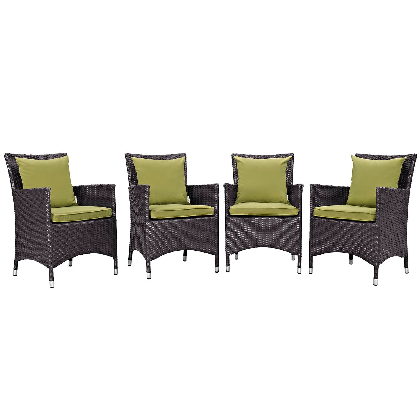 Modway Outlet Convene 4 Piece Outdoor Patio Dining Set by Modway  Outdoor Furniture Furniture Espresso Peridot - EEI-2190-EXP-PER-SET
