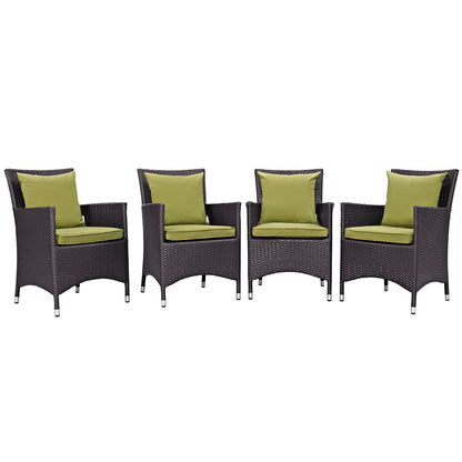 Modway Outlet Convene 4 Piece Outdoor Patio Dining Set by Modway  Outdoor Furniture Furniture Espresso Peridot - EEI-2190-EXP-PER-SET