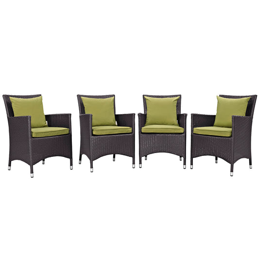 Modway Outlet Convene 4 Piece Outdoor Patio Dining Set by Modway  Outdoor Furniture Furniture Espresso Peridot - EEI-2190-EXP-PER-SET