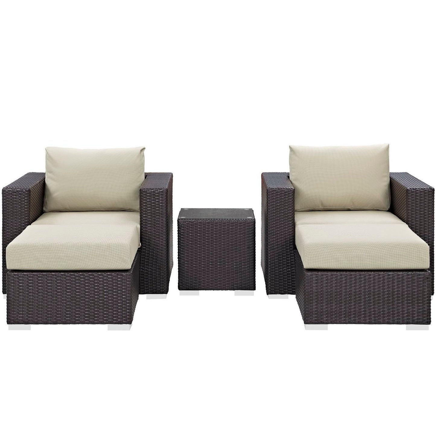 Modway - Convene 5 Piece Outdoor Patio Sectional Set by Modway  Outdoor Furniture Sofa Sectionals Brown - EEI-2201-EXP-BEI-SET