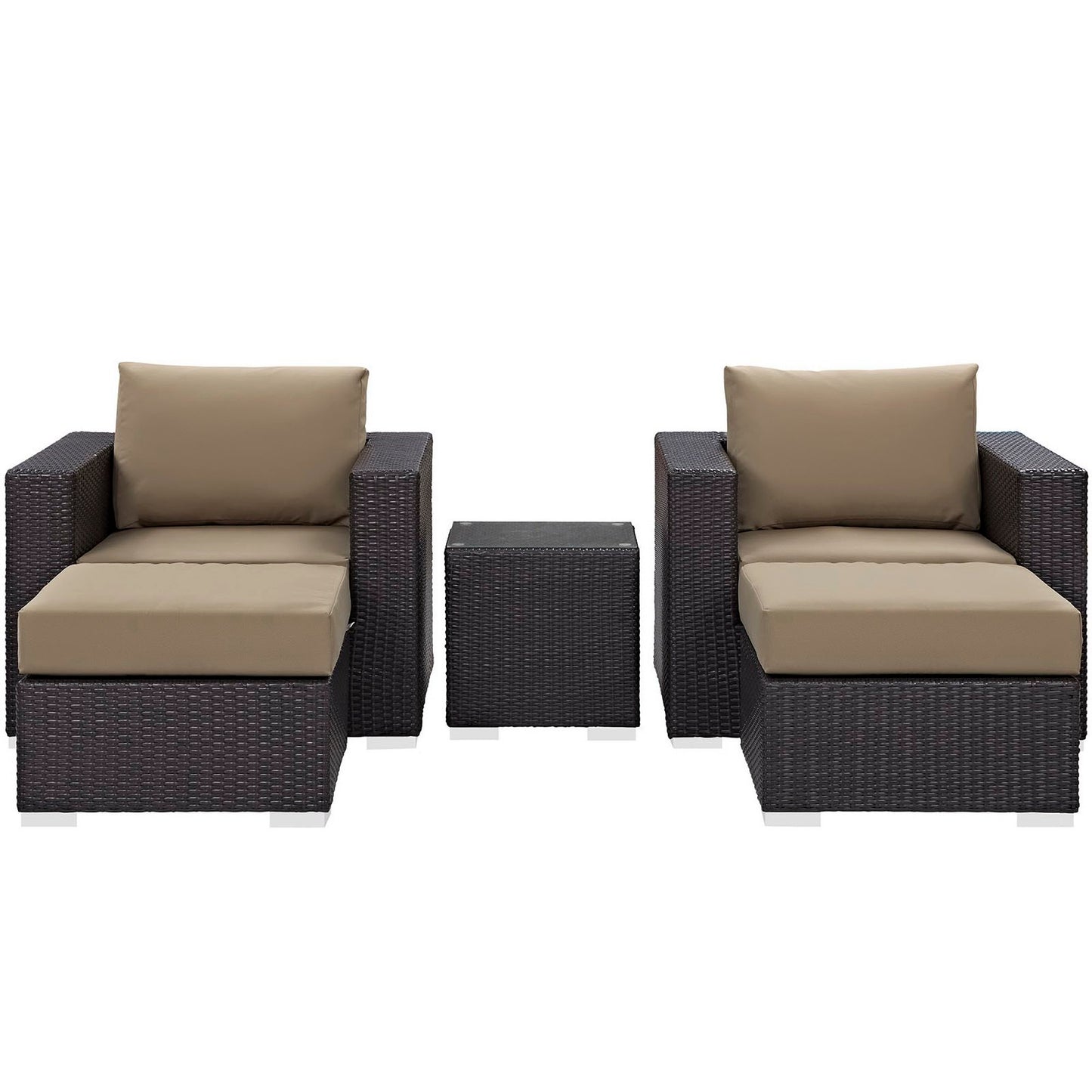 Modway - Convene 5 Piece Outdoor Patio Sectional Set by Modway  Outdoor Furniture Sofa Sectionals Brown - EEI-2201-EXP-MOC-SET
