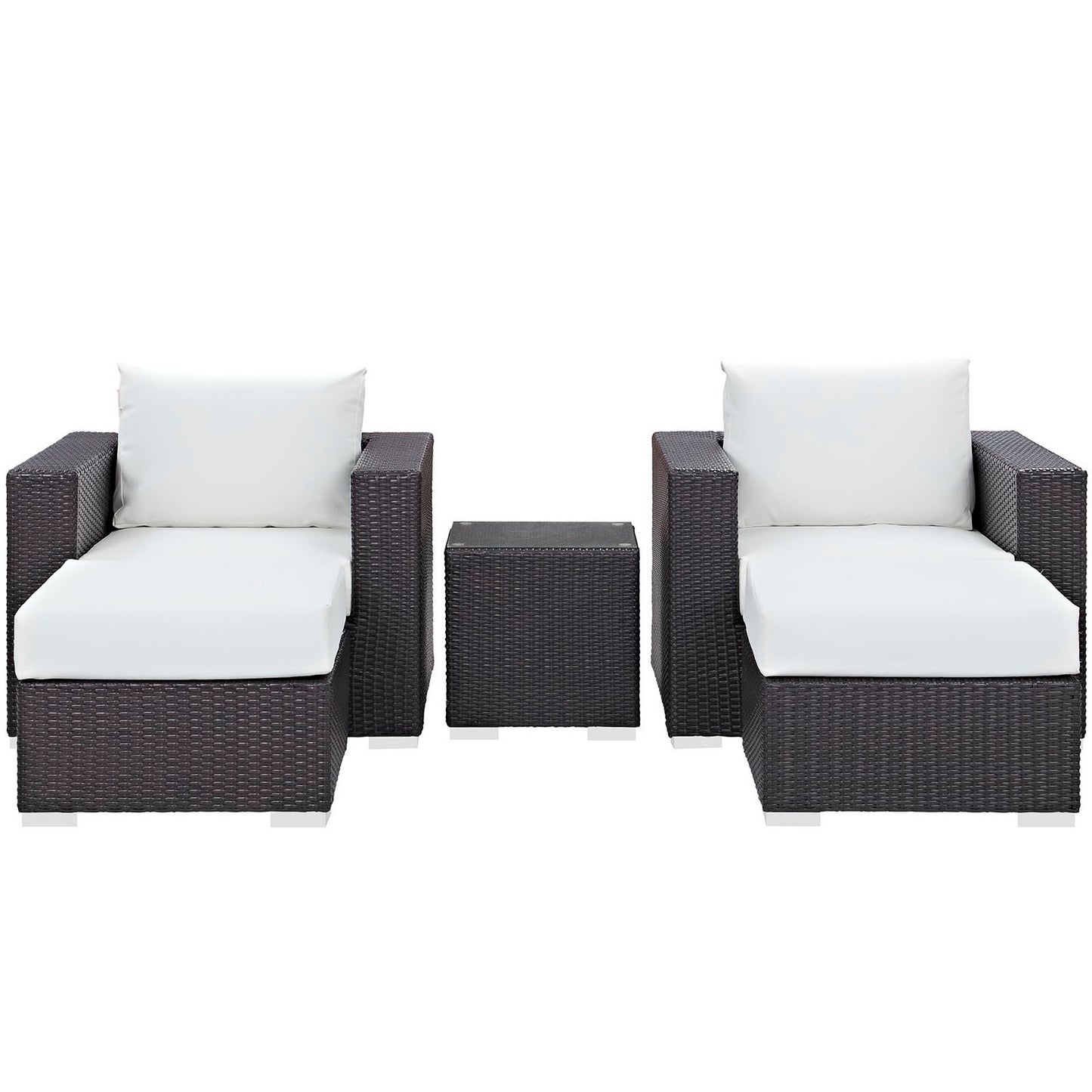 Modway - Convene 5 Piece Outdoor Patio Sectional Set by Modway  Outdoor Furniture Sofa Sectionals White - EEI-2201-EXP-WHI-SET