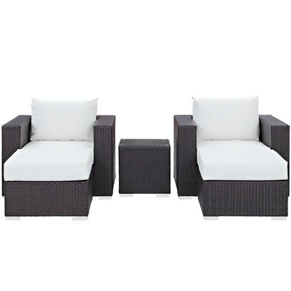 Modway - Convene 5 Piece Outdoor Patio Sectional Set by Modway  Outdoor Furniture Sofa Sectionals White - EEI-2201-EXP-WHI-SET