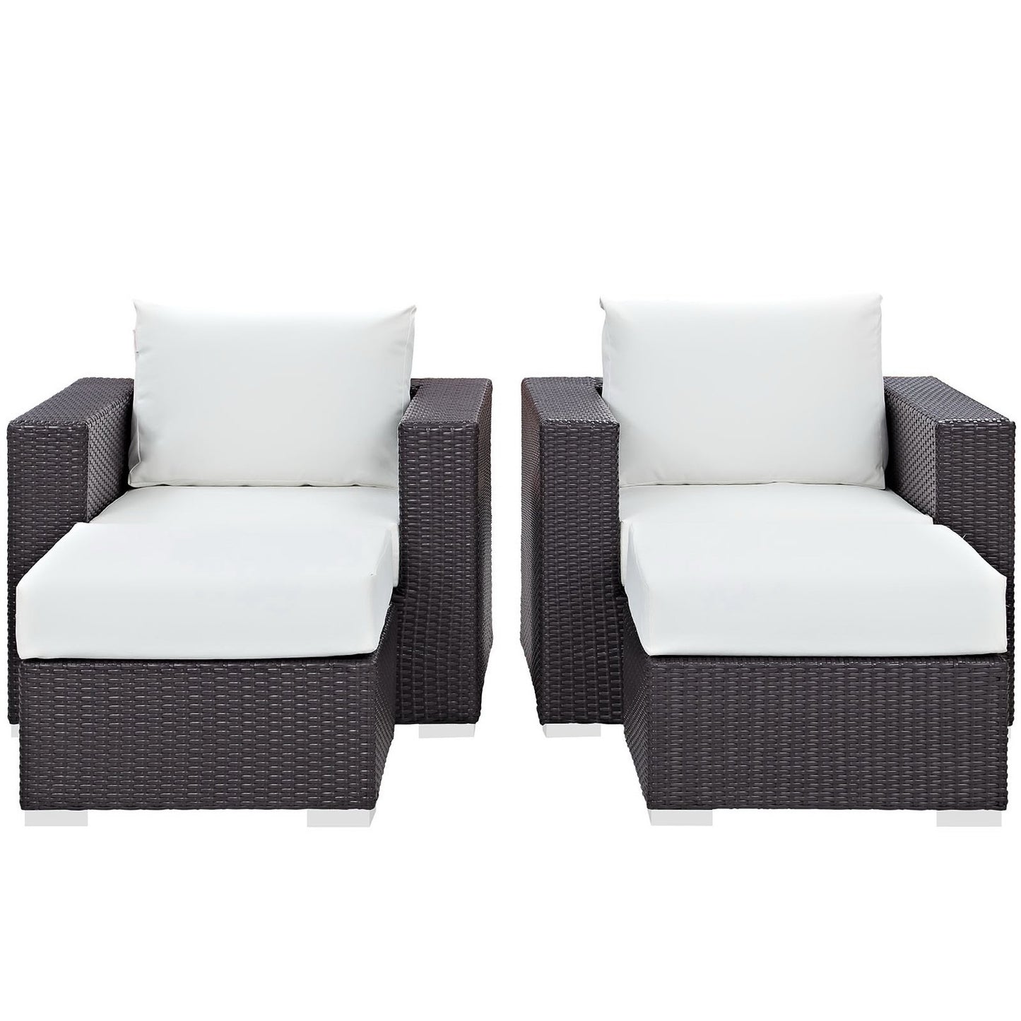 Modway - Convene 4 Piece Outdoor Patio Sectional Set by Modway  Outdoor Furniture Sofa Sectionals White - EEI-2202-EXP-WHI-SET
