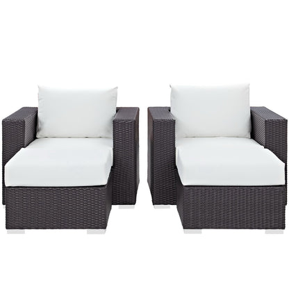 Modway - Convene 4 Piece Outdoor Patio Sectional Set by Modway  Outdoor Furniture Sofa Sectionals White - EEI-2202-EXP-WHI-SET