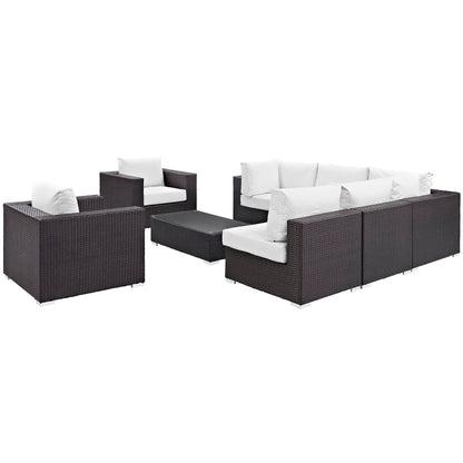 Modway - Convene 8 Piece Outdoor Patio Sectional Set by Modway  Outdoor Furniture Sofa Sectionals White - EEI-2203-EXP-WHI-SET