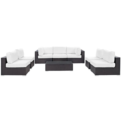 Modway - Convene 8 Piece Outdoor Patio Sectional Set by Modway  Outdoor Furniture Sofa Sectionals White - EEI-2205-EXP-WHI-SET