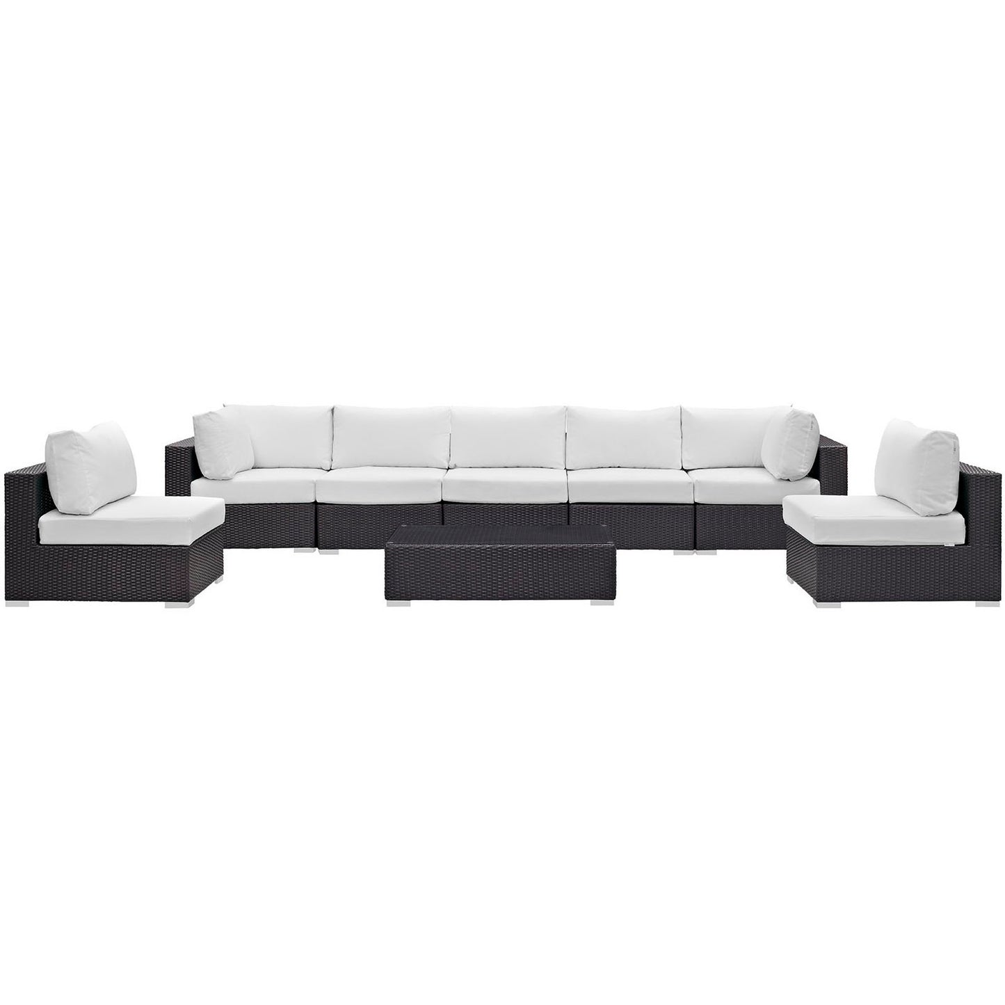 Modway - Convene 8 Piece Outdoor Patio Sectional Set by Modway  Outdoor Furniture Sofa Sectionals White - EEI-2205-EXP-WHI-SET