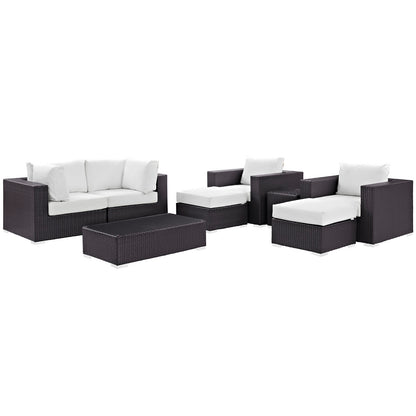 Modway - Convene 8 Piece Outdoor Patio Sectional Set by Modway  Outdoor Furniture Sofa Sectionals White - EEI-2206-EXP-WHI-SET