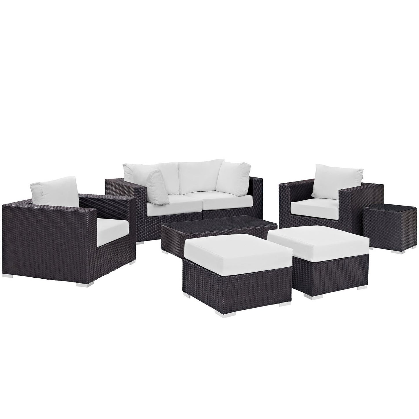 Modway - Convene 8 Piece Outdoor Patio Sectional Set by Modway  Outdoor Furniture Sofa Sectionals White - EEI-2206-EXP-WHI-SET