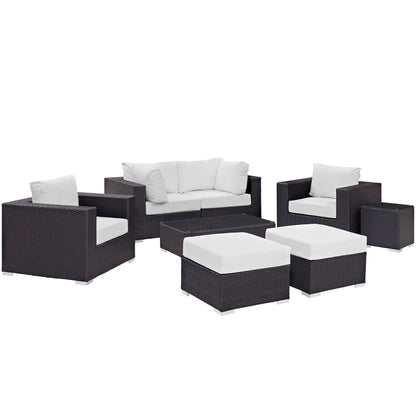 Modway - Convene 8 Piece Outdoor Patio Sectional Set by Modway  Outdoor Furniture Sofa Sectionals White - EEI-2206-EXP-WHI-SET