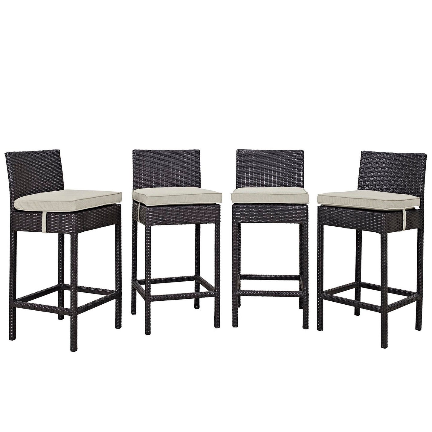 Modway Outlet Convene 4 Piece Outdoor Patio Pub Set by Modway  Outdoor Furniture Furniture Espresso Beige - EEI-2218-EXP-BEI-SET