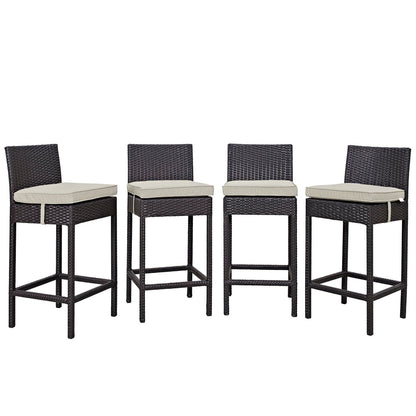 Modway Outlet Convene 4 Piece Outdoor Patio Pub Set by Modway  Outdoor Furniture Furniture Espresso Beige - EEI-2218-EXP-BEI-SET