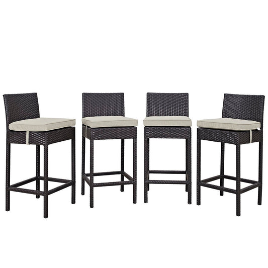 Modway Outlet Convene 4 Piece Outdoor Patio Pub Set by Modway  Outdoor Furniture Furniture Espresso Beige - EEI-2218-EXP-BEI-SET