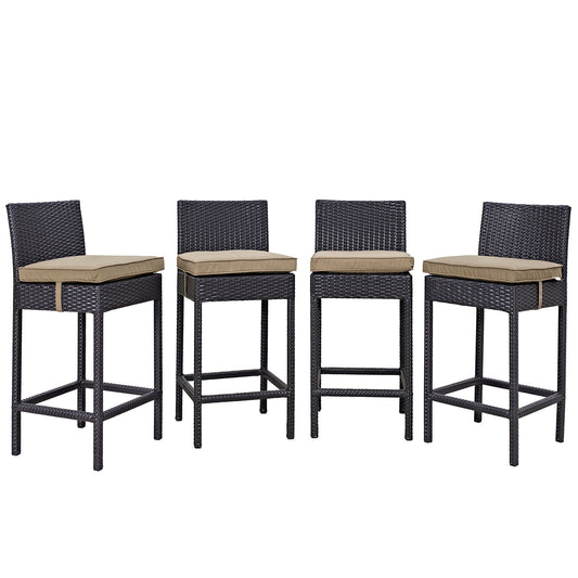 Modway Outlet Convene 4 Piece Outdoor Patio Pub Set by Modway  Outdoor Furniture Furniture Espresso Mocha - EEI-2218-EXP-MOC-SET