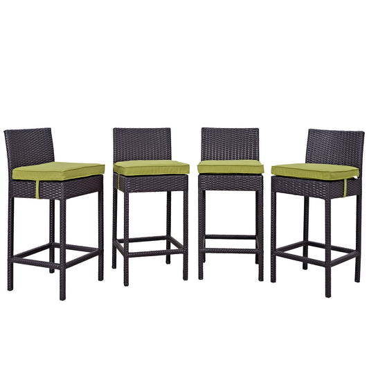 Modway Outlet Convene 4 Piece Outdoor Patio Pub Set by Modway  Outdoor Furniture Furniture Espresso Peridot - EEI-2218-EXP-PER-SET