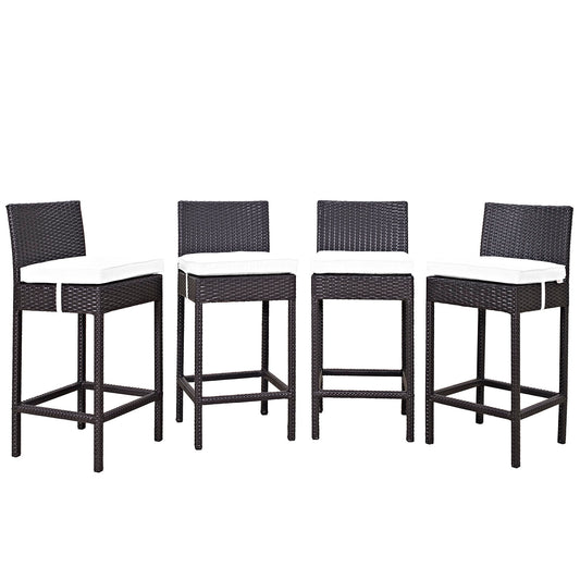 Modway Outlet Convene 4 Piece Outdoor Patio Pub Set by Modway  Outdoor Furniture Furniture Espresso White - EEI-2218-EXP-WHI-SET