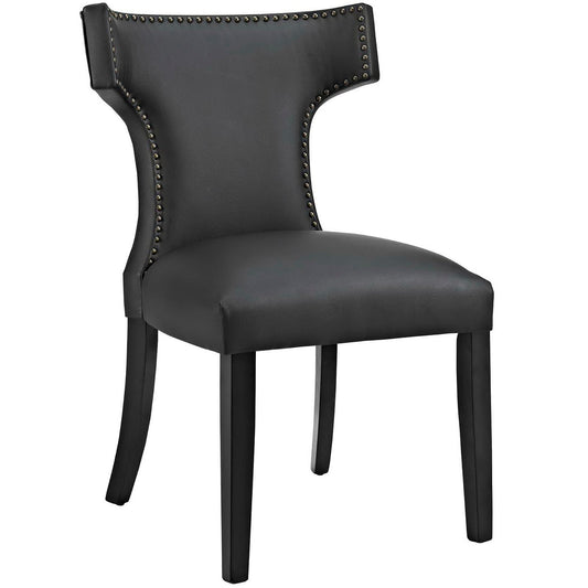 Modway Outlet Curve Vegan Leather Dining Chair by Modway  Bar and Dining Furniture Black - EEI-2220-BLK