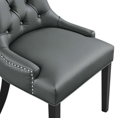 Modway - Regent Tufted Vegan Leather Dining Chair by Modway  Bar and Dining Dining Chairs Gray - EEI-2222-GRY