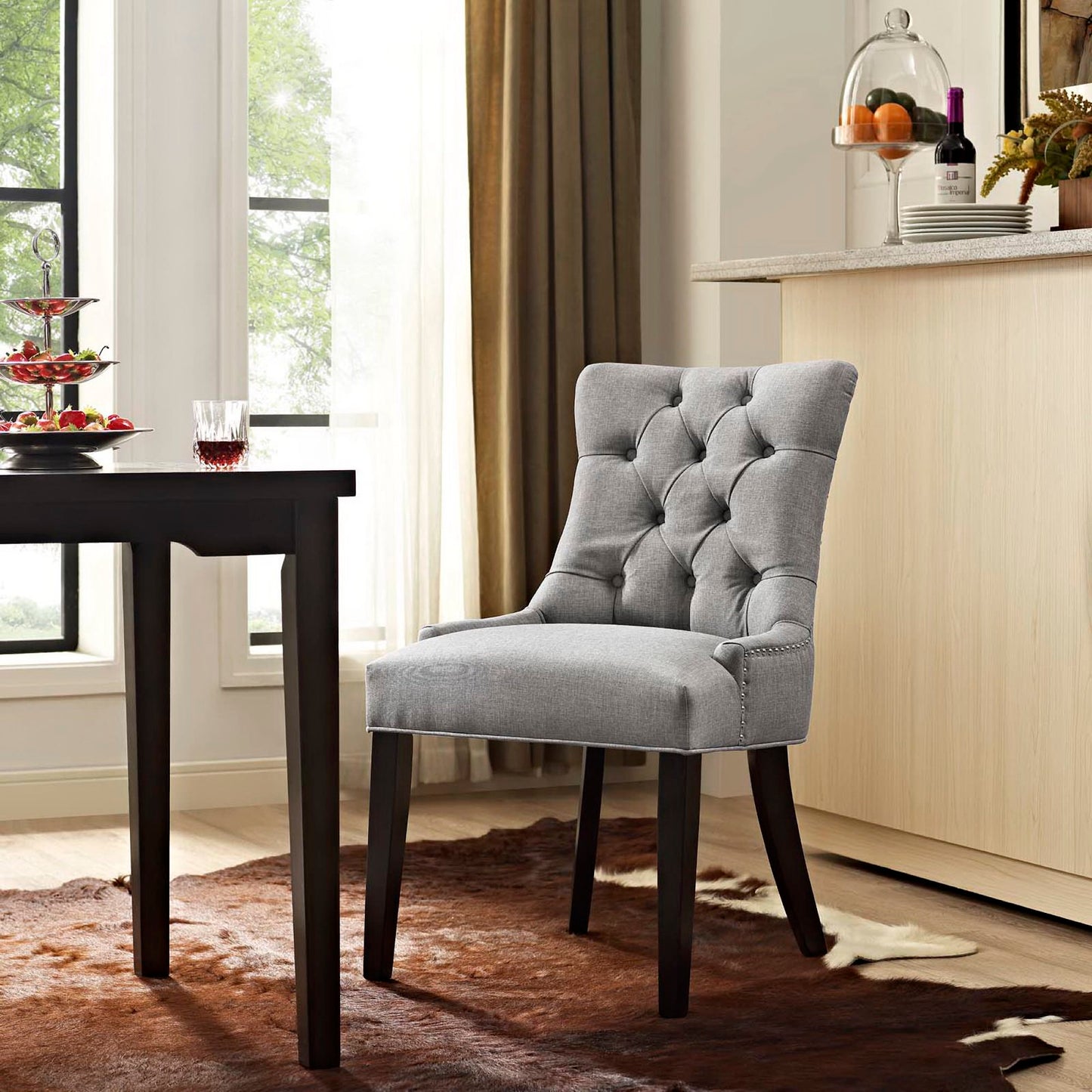 Modway - Regent Tufted Fabric Dining Chair by Modway  Bar and Dining Dining Chairs Gray - EEI-2223-LGR