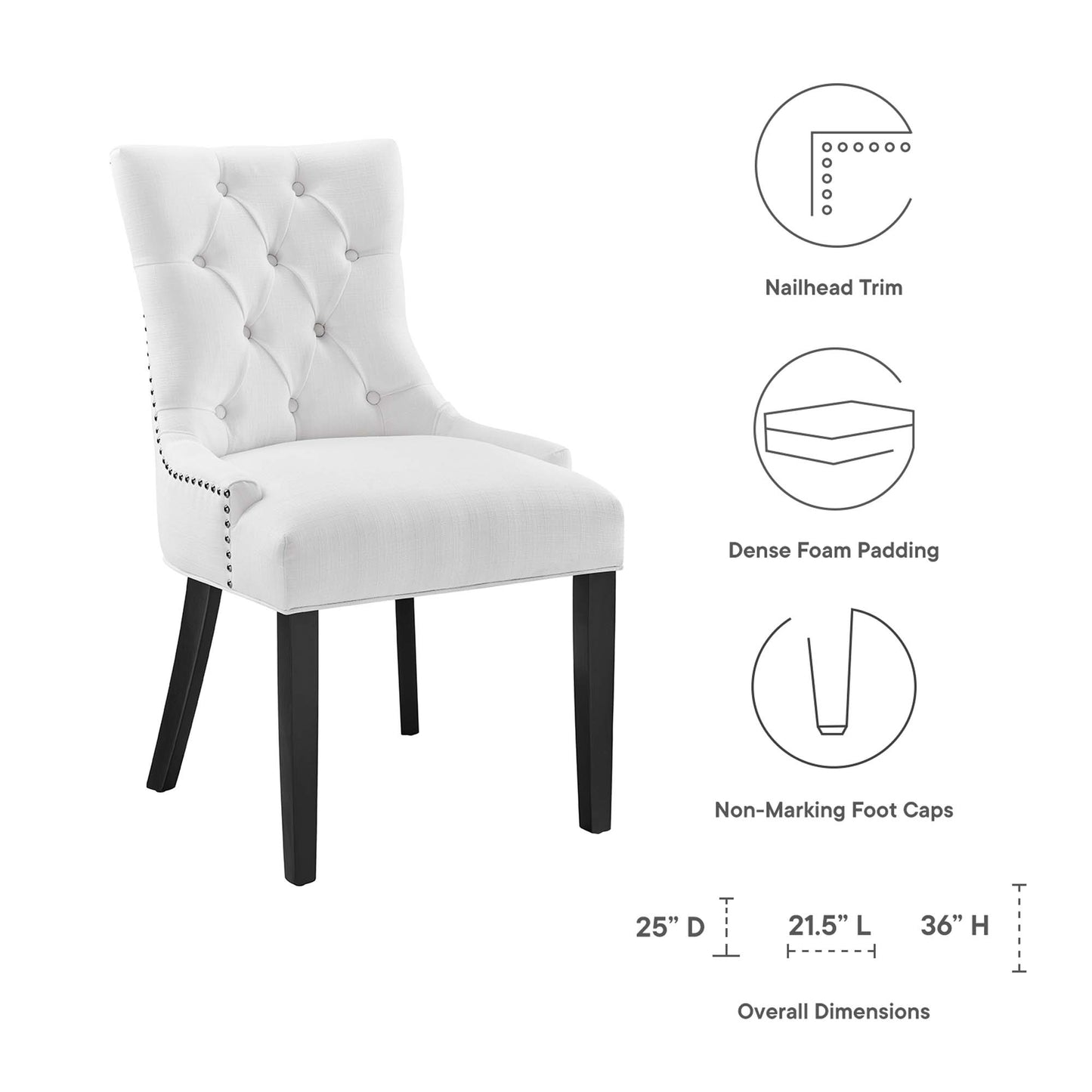 Modway - Regent Tufted Fabric Dining Chair by Modway  Bar and Dining Dining Chairs White - EEI-2223-WHI