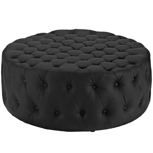 Modway - Amour Upholstered Vinyl Ottoman by Modway  Living Room Sofas and Armchairs Black - EEI-2224-BLK
