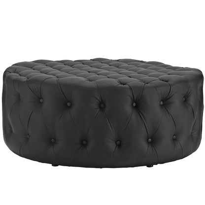Modway - Amour Upholstered Vinyl Ottoman by Modway  Living Room Sofas and Armchairs Black - EEI-2224-BLK