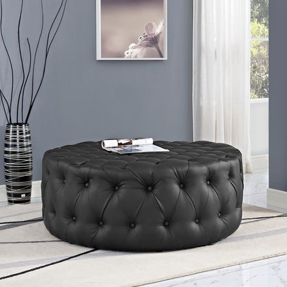 Modway - Amour Upholstered Vinyl Ottoman by Modway  Living Room Sofas and Armchairs Black - EEI-2224-BLK