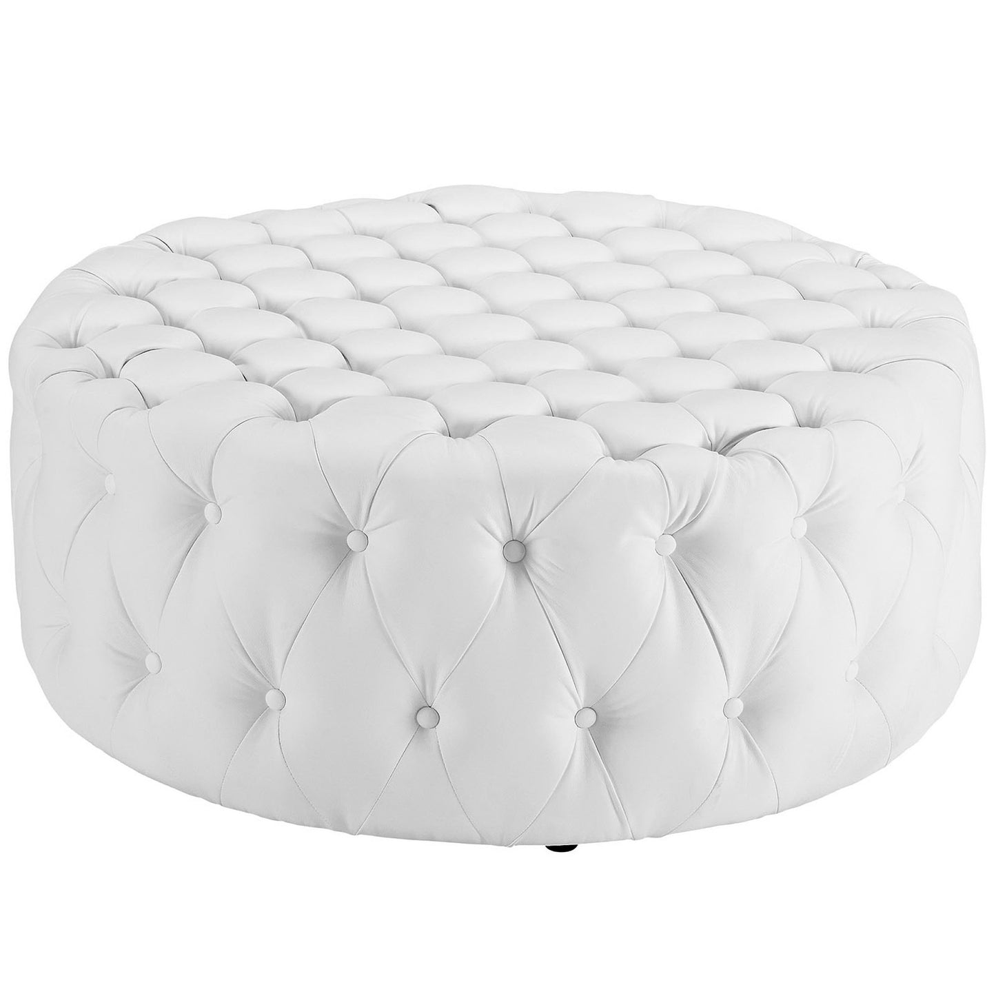 Modway - Amour Upholstered Vinyl Ottoman by Modway  Living Room Sofas and Armchairs White - EEI-2224-WHI