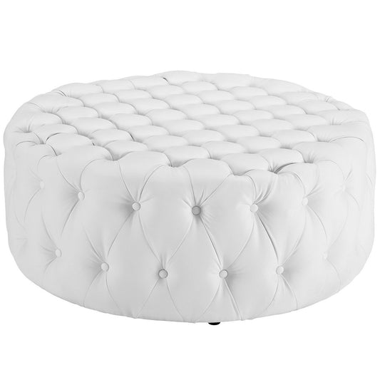 Modway - Amour Upholstered Vinyl Ottoman by Modway  Living Room Sofas and Armchairs White - EEI-2224-WHI