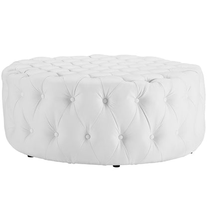 Modway - Amour Upholstered Vinyl Ottoman by Modway  Living Room Sofas and Armchairs White - EEI-2224-WHI