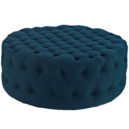 Modway - Amour Upholstered Fabric Ottoman by Modway  Living Room Sofas and Armchairs Blue - EEI-2225-AZU