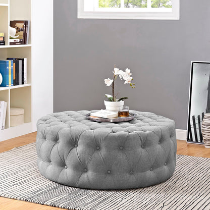 Modway - Amour Upholstered Fabric Ottoman by Modway  Living Room Sofas and Armchairs Gray - EEI-2225-LGR