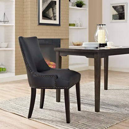 Modway - Marquis Vegan Leather Dining Chair by Modway  Bar and Dining Dining Chairs Black - EEI-2228-BLK