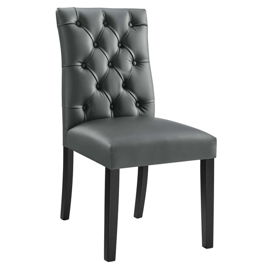 Modway - Duchess Button Tufted Vegan Leather Dining Chair by Modway  Bar and Dining Dining Chairs Gray - EEI-2230-GRY