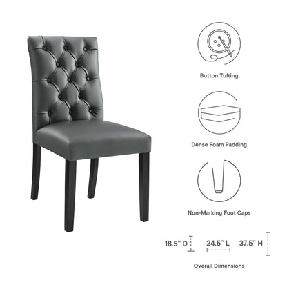 Modway - Duchess Button Tufted Vegan Leather Dining Chair by Modway  Bar and Dining Dining Chairs Gray - EEI-2230-GRY