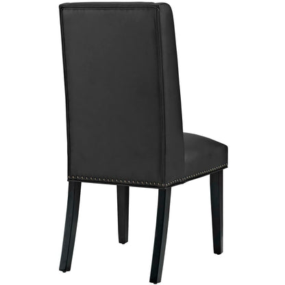 Modway - Baron Vegan Leather Dining Chair by Modway  Bar and Dining Dining Chairs Black - EEI-2232-BLK