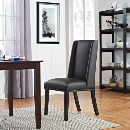 Modway - Baron Vegan Leather Dining Chair by Modway  Bar and Dining Dining Chairs Black - EEI-2232-BLK