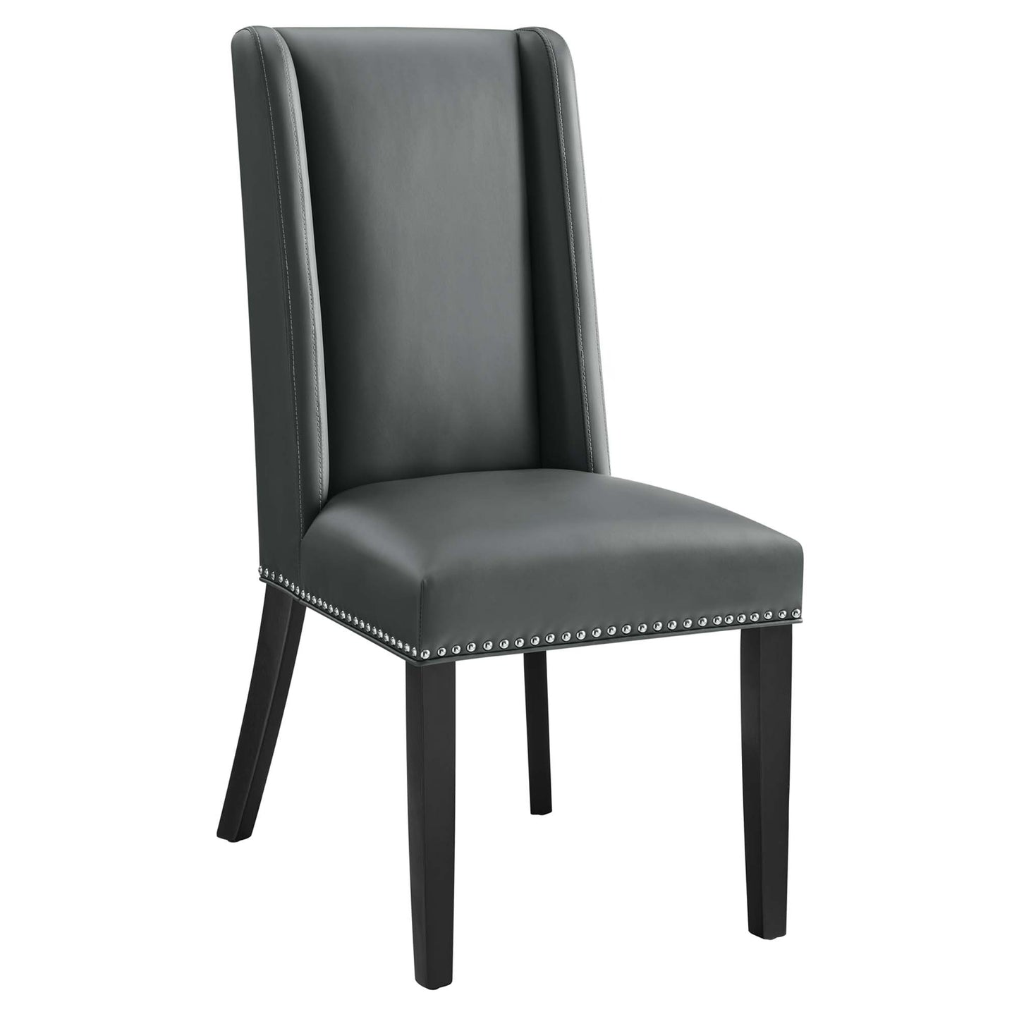 Modway - Baron Vegan Leather Dining Chair by Modway  Bar and Dining Dining Chairs Gray - EEI-2232-GRY