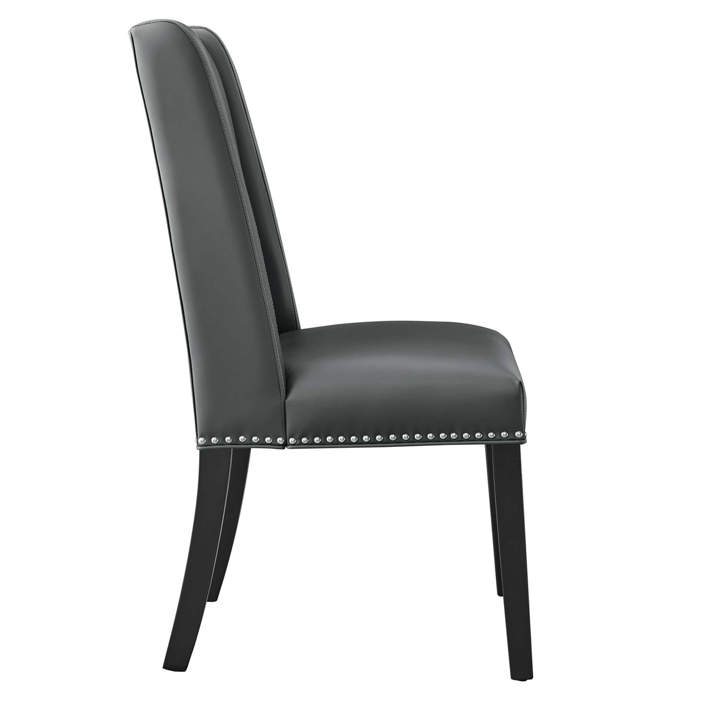 Modway - Baron Vegan Leather Dining Chair by Modway  Bar and Dining Dining Chairs Gray - EEI-2232-GRY