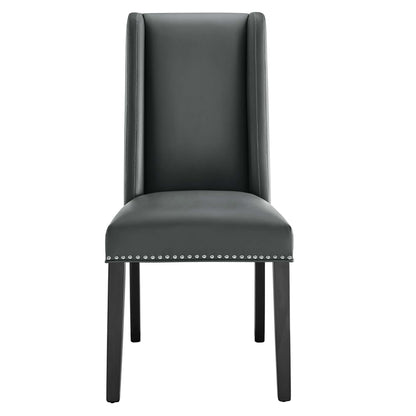 Modway - Baron Vegan Leather Dining Chair by Modway  Bar and Dining Dining Chairs Gray - EEI-2232-GRY